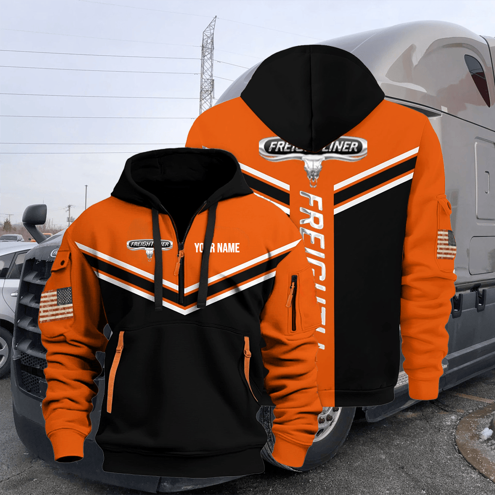 FR custom print name quarter zipper jacket