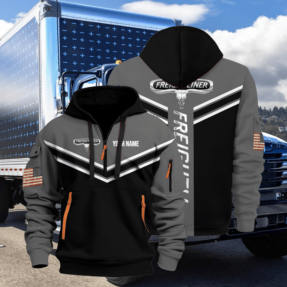 FR custom print name quarter zipper jacket