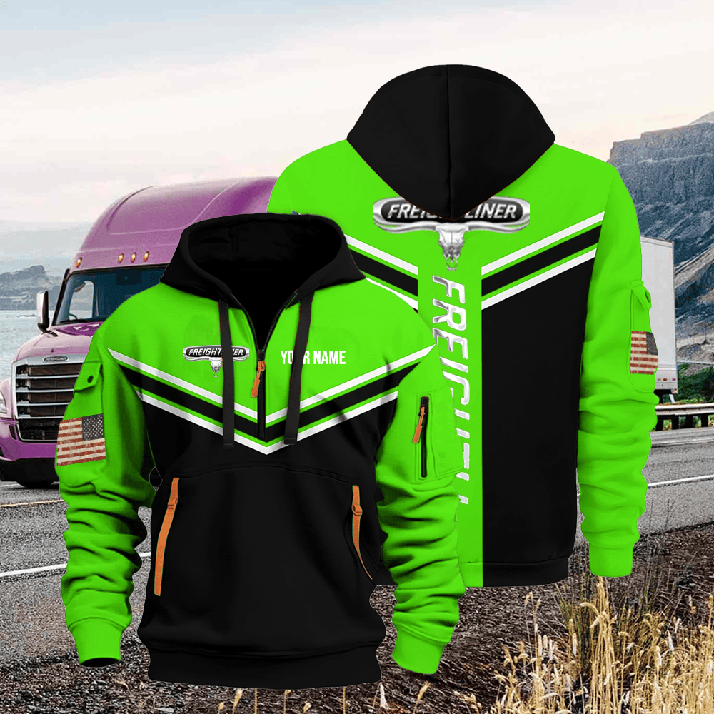 FR custom print name quarter zipper jacket