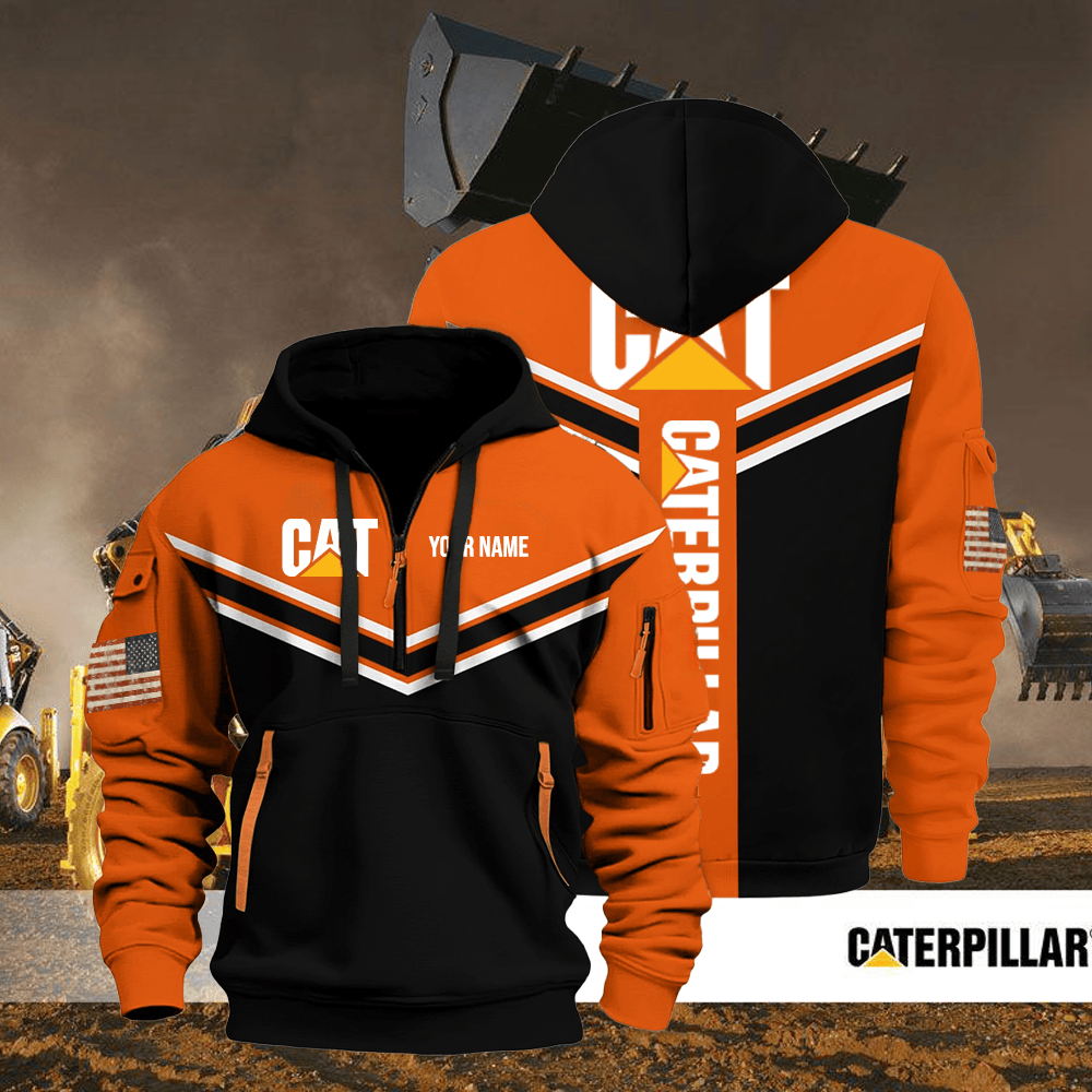 CAT custom print name quarter zipper jacket
