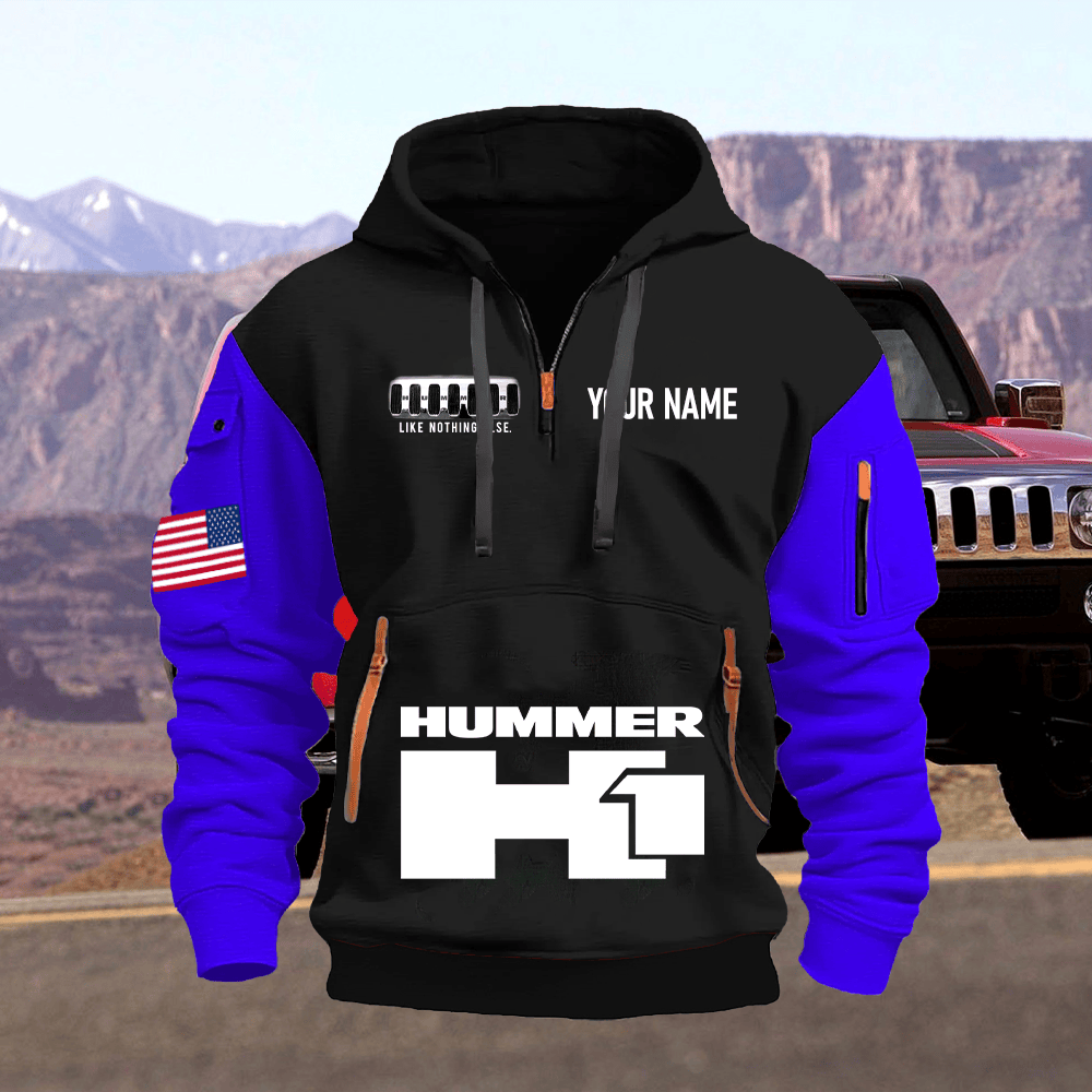 HM1 Custom Name Quarter Zipper Hoodie