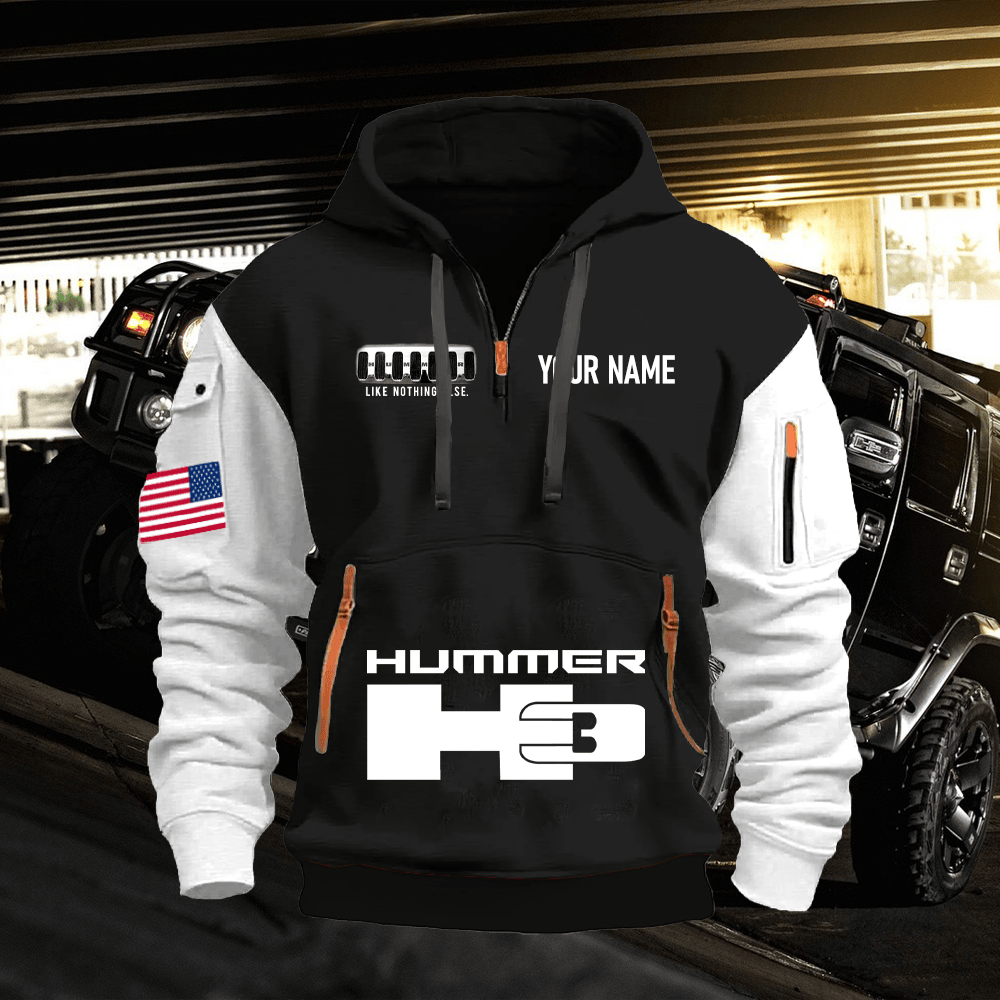 HM3 Custom Name Quarter Zipper Hoodie