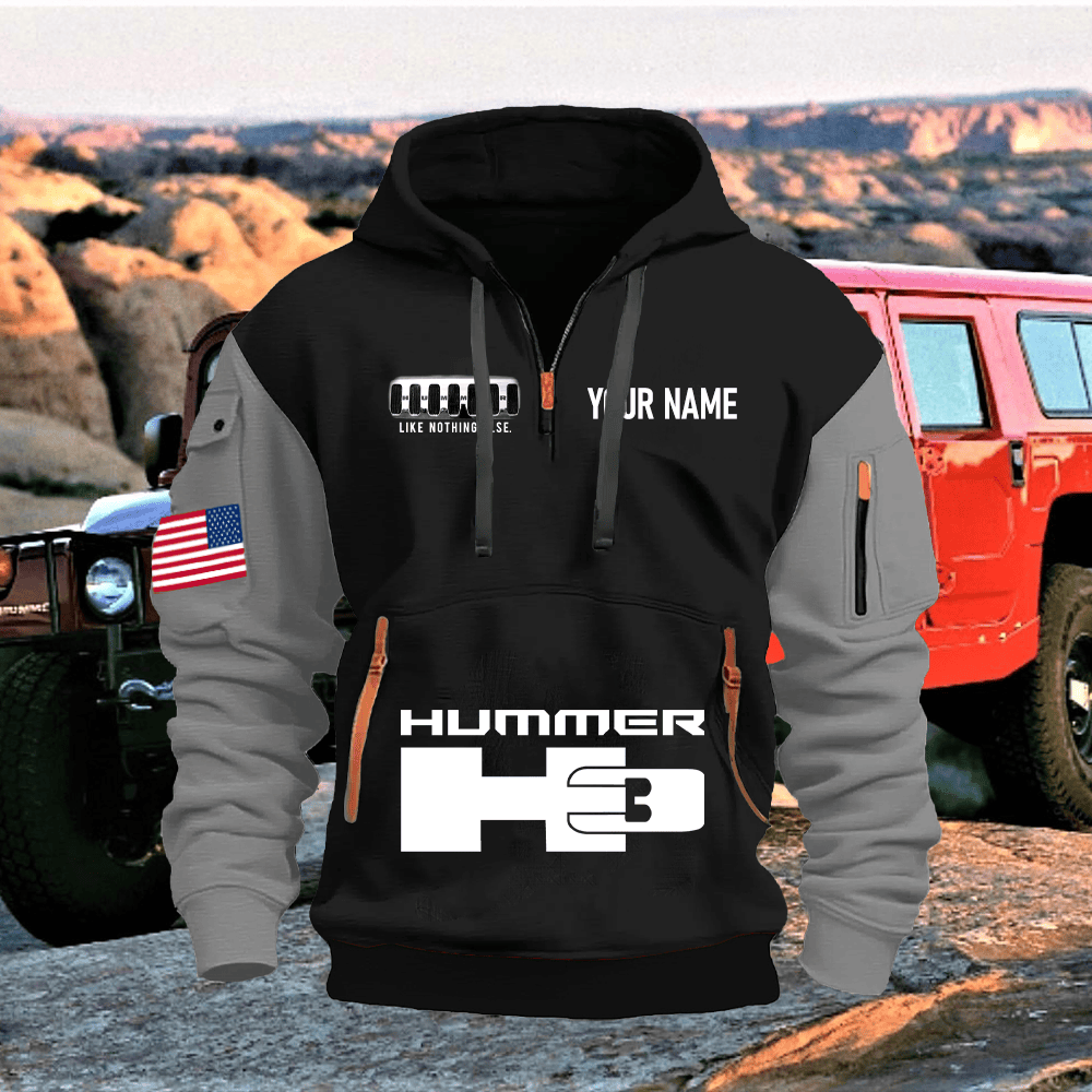 HM3 Custom Name Quarter Zipper Hoodie