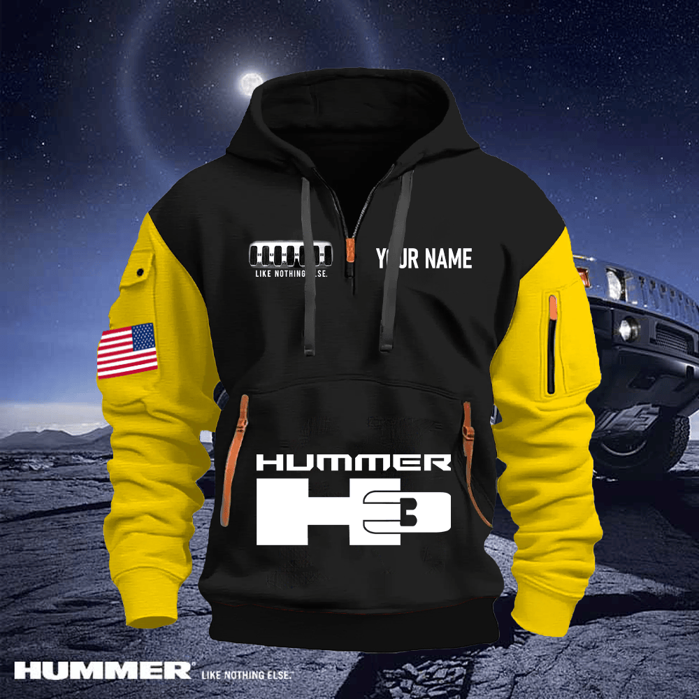HM3 Custom Name Quarter Zipper Hoodie