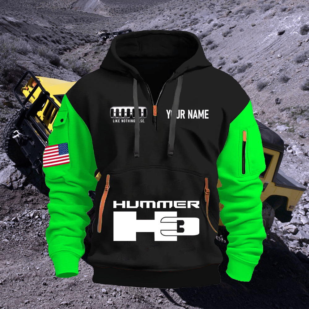 HM3 Custom Name Quarter Zipper Hoodie