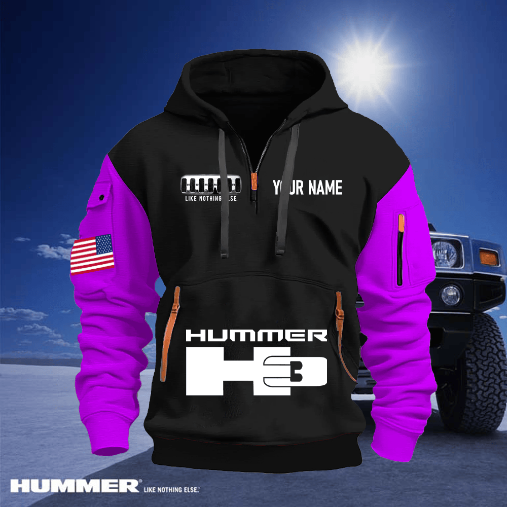 HM3 Custom Name Quarter Zipper Hoodie