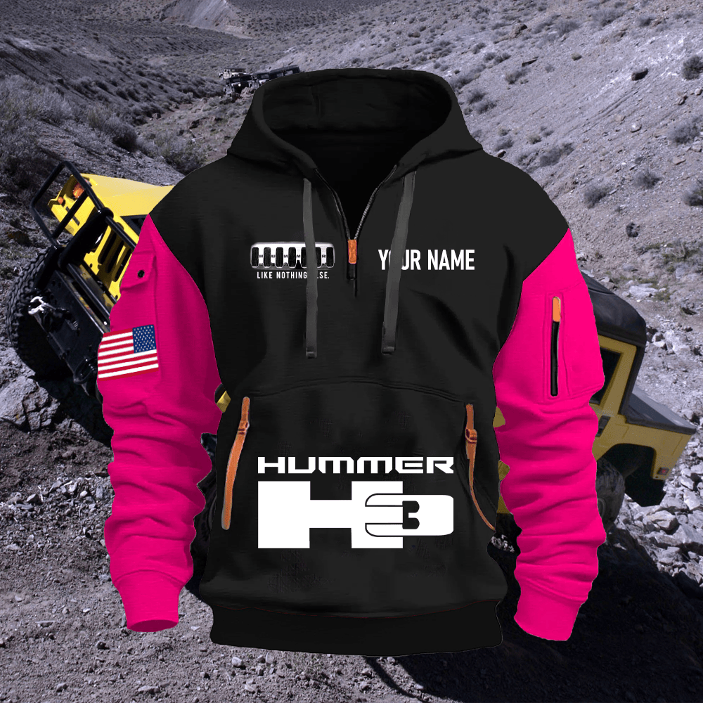 HM3 Custom Name Quarter Zipper Hoodie