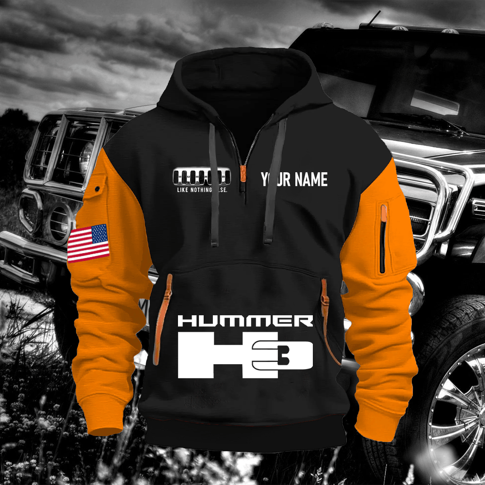 HM3 Custom Name Quarter Zipper Hoodie