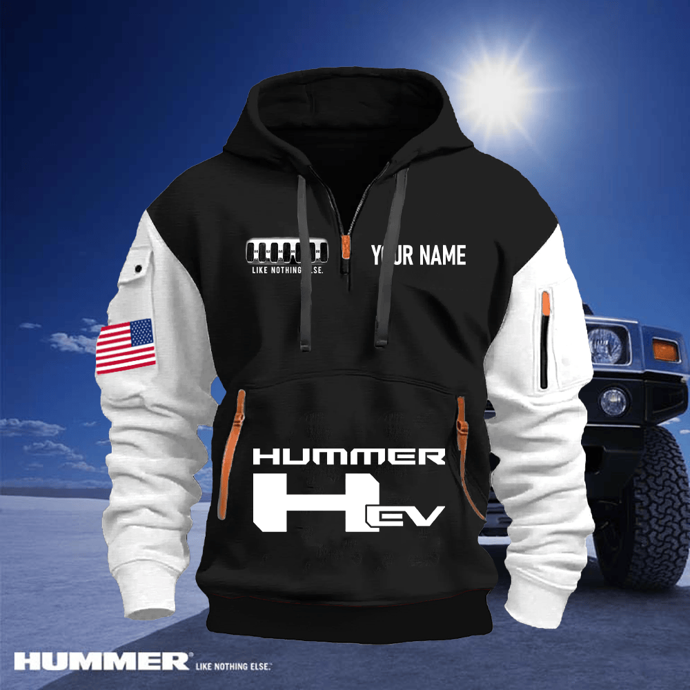 HM EV Custom Name Quarter Zipper Hoodie
