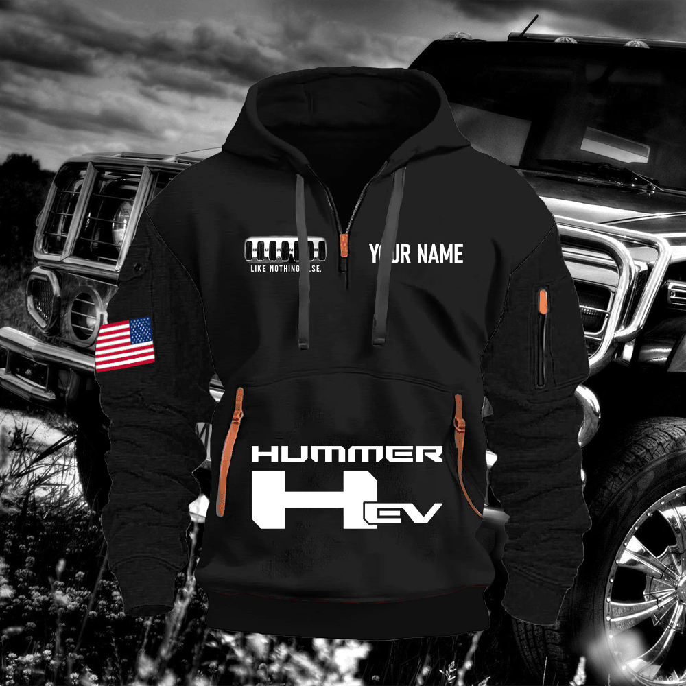 HM EV Custom Name Quarter Zipper Hoodie
