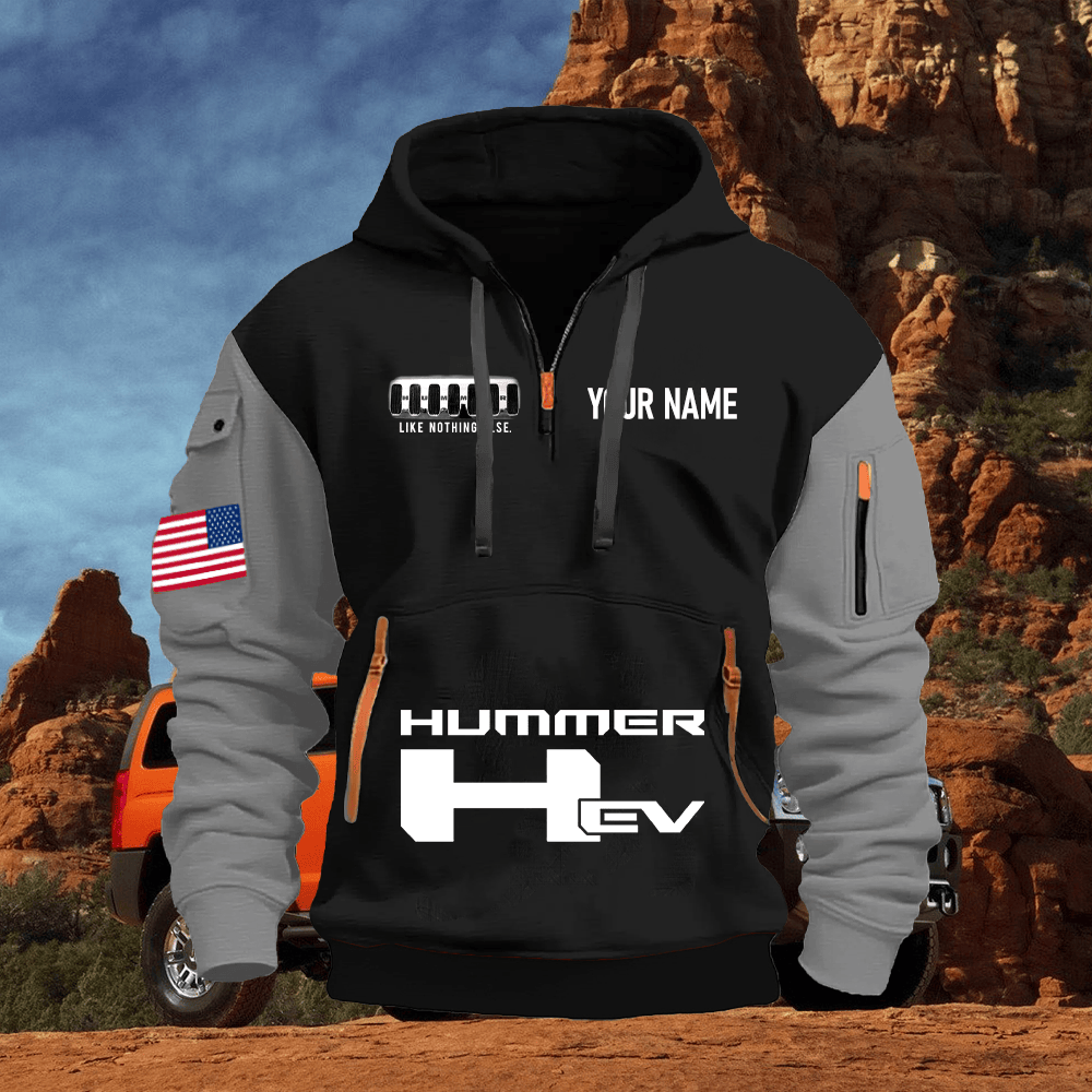 HM EV Custom Name Quarter Zipper Hoodie