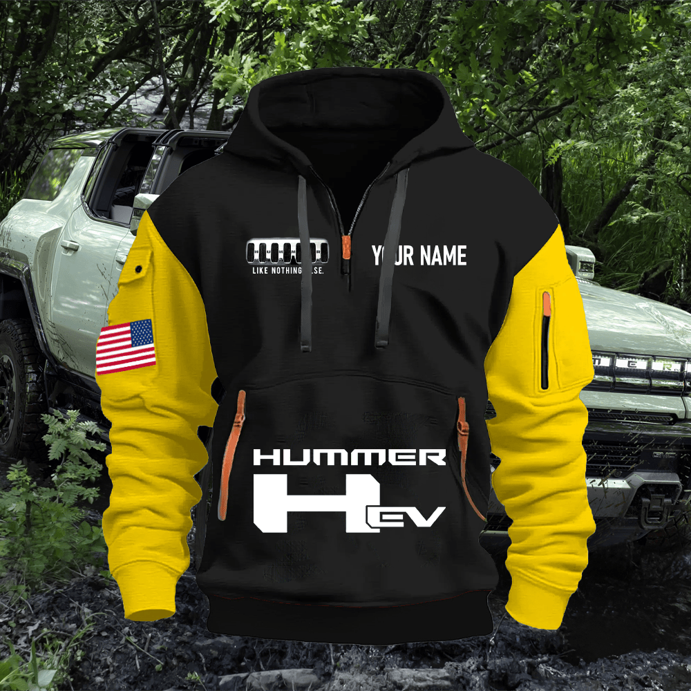 HM EV Custom Name Quarter Zipper Hoodie