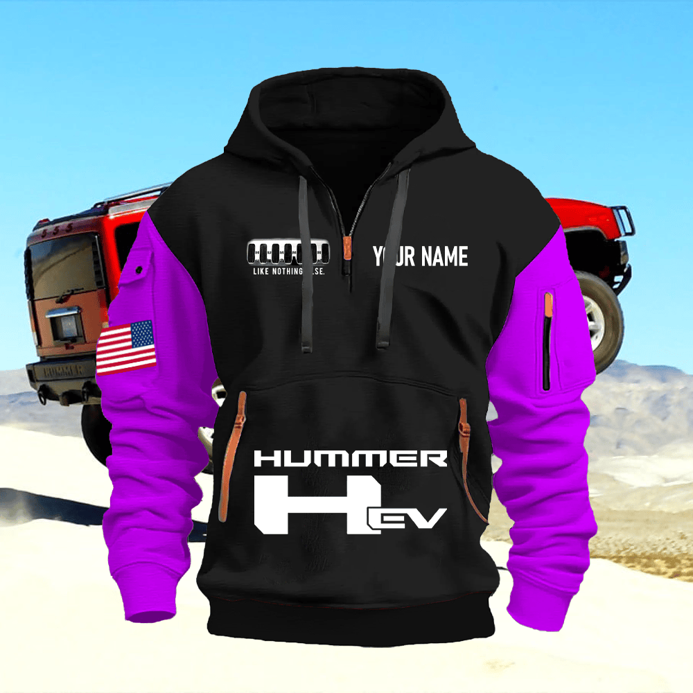 HM EV Custom Name Quarter Zipper Hoodie
