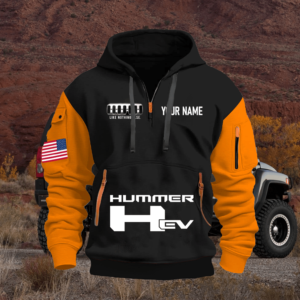 HM EV Custom Name Quarter Zipper Hoodie
