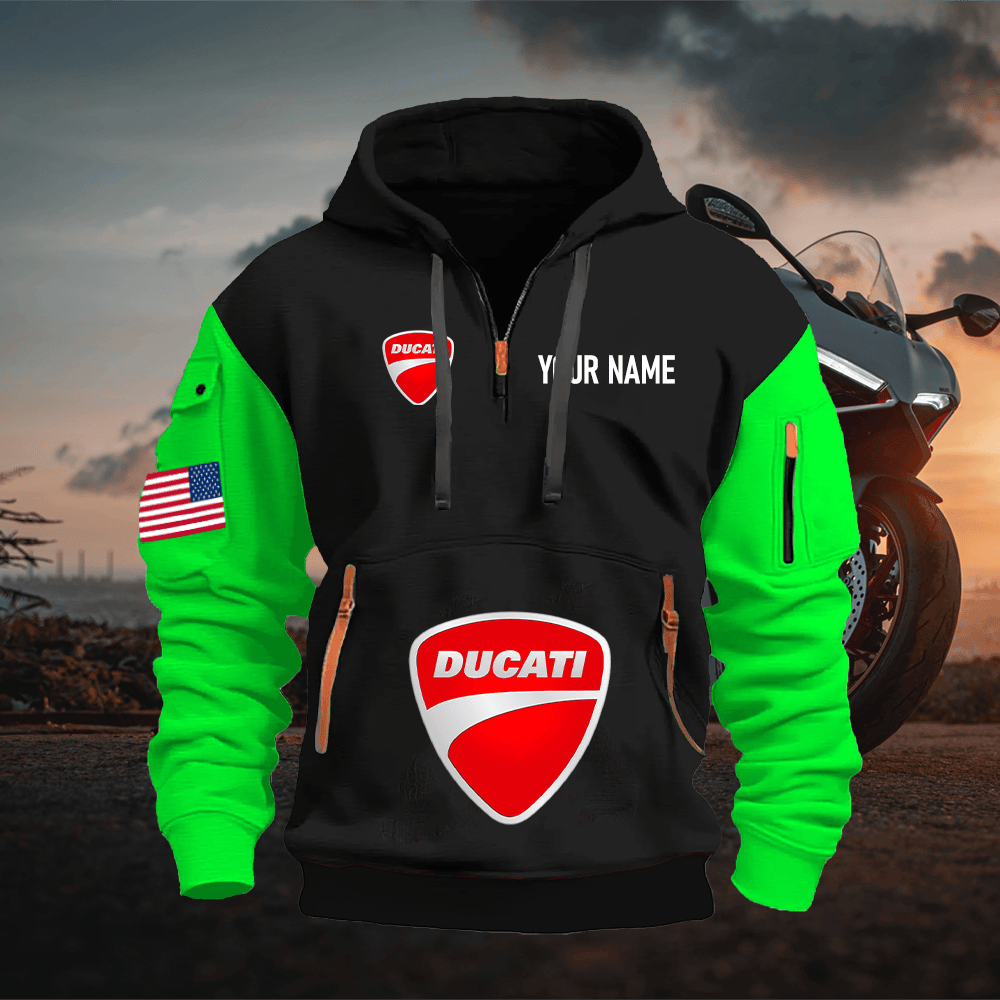 DU Custom Name Quarter Zipper Hoodie