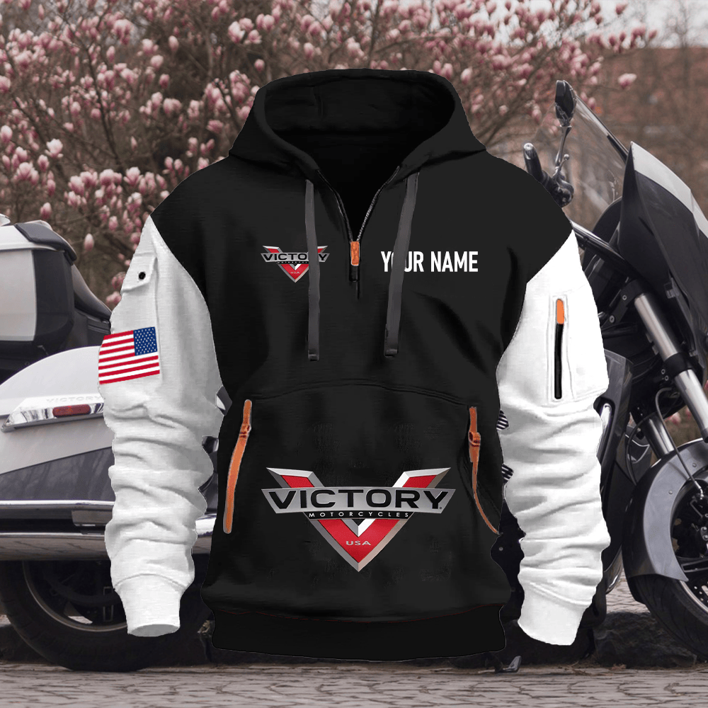 VIC Custom Name Quarter Zipper Hoodie
