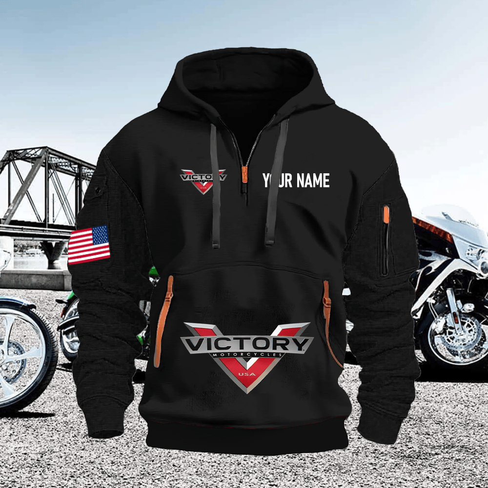 VIC Custom Name Quarter Zipper Hoodie