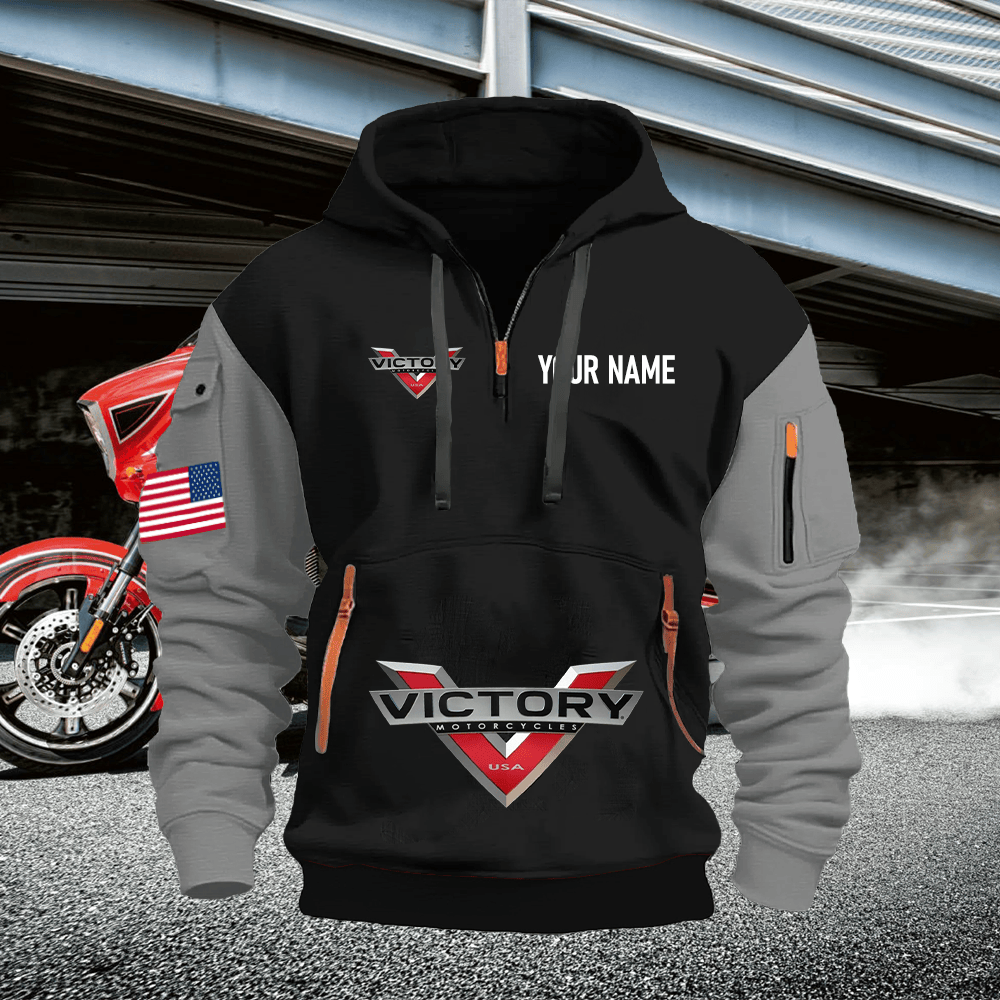 VIC Custom Name Quarter Zipper Hoodie