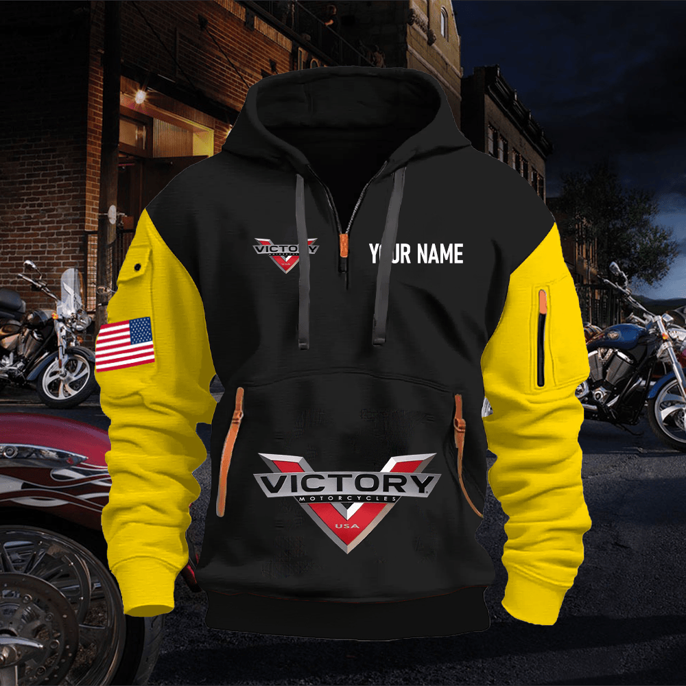 VIC Custom Name Quarter Zipper Hoodie