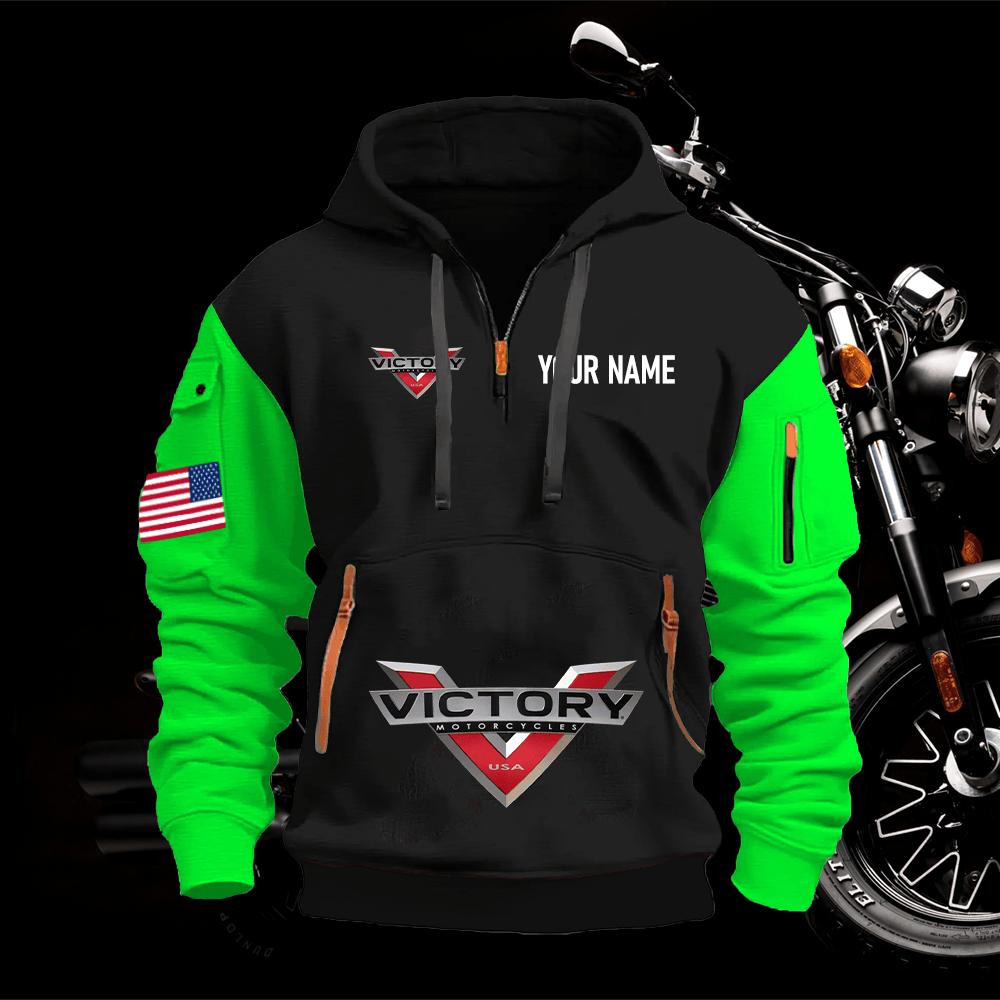 VIC Custom Name Quarter Zipper Hoodie