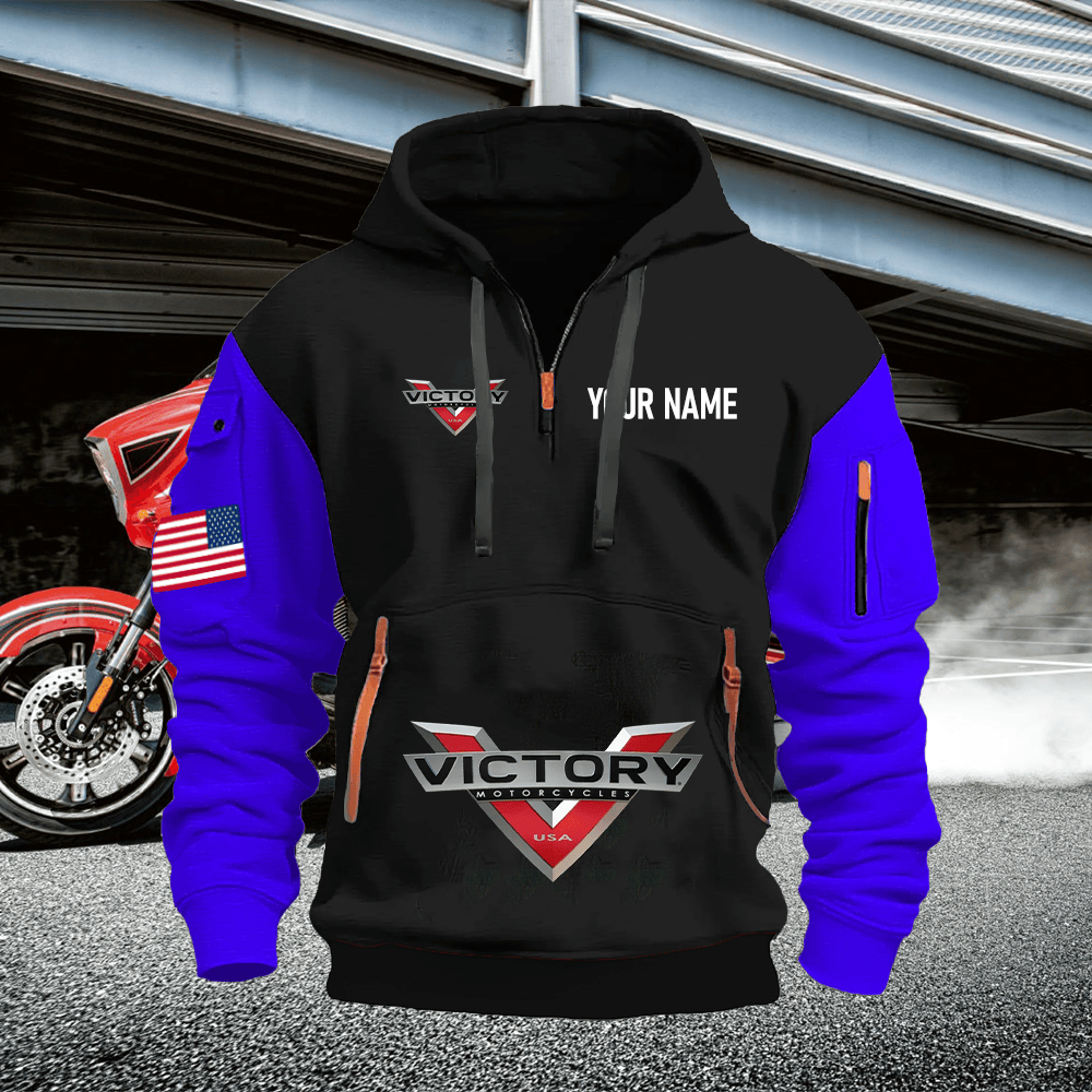 VIC Custom Name Quarter Zipper Hoodie