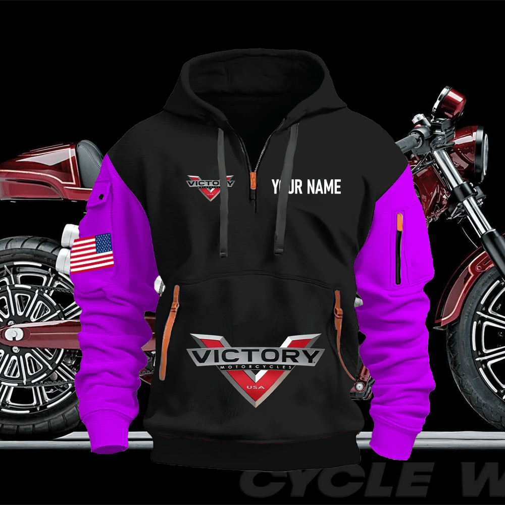 VIC Custom Name Quarter Zipper Hoodie