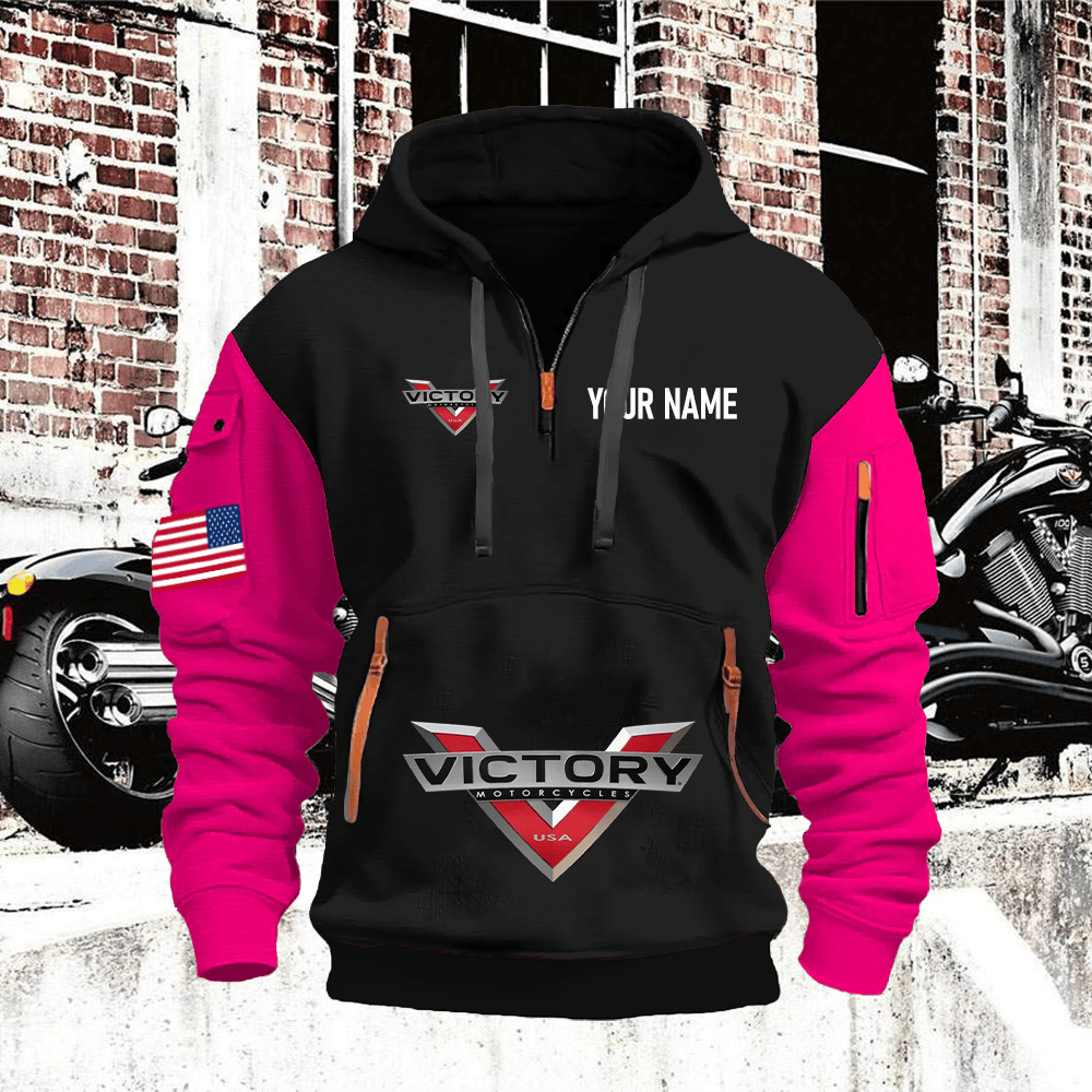 VIC Custom Name Quarter Zipper Hoodie
