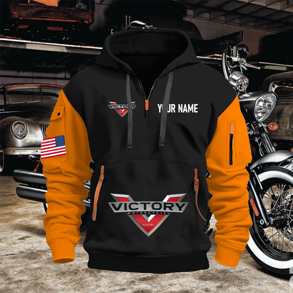 VIC Custom Name Quarter Zipper Hoodie