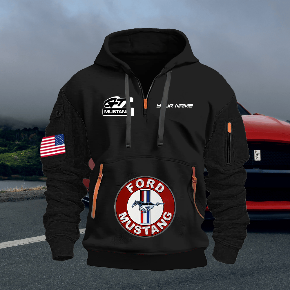 MT GT Print Name Quarter Zipper Hoodie