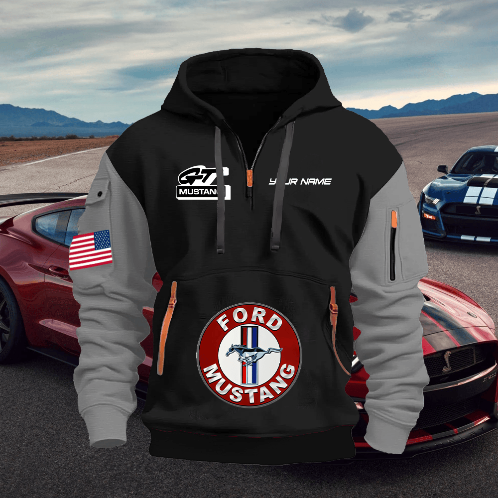 MT GT Print Name Quarter Zipper Hoodie