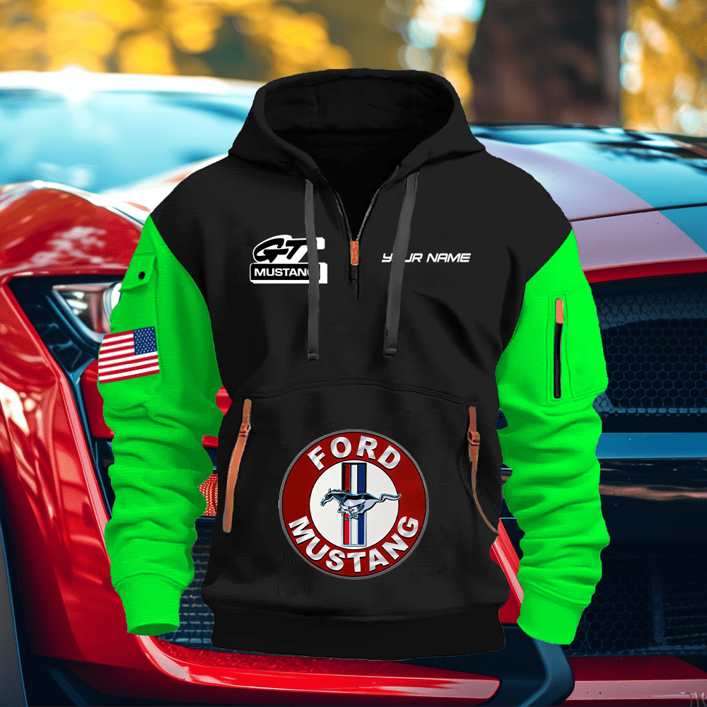 MT GT Print Name Quarter Zipper Hoodie