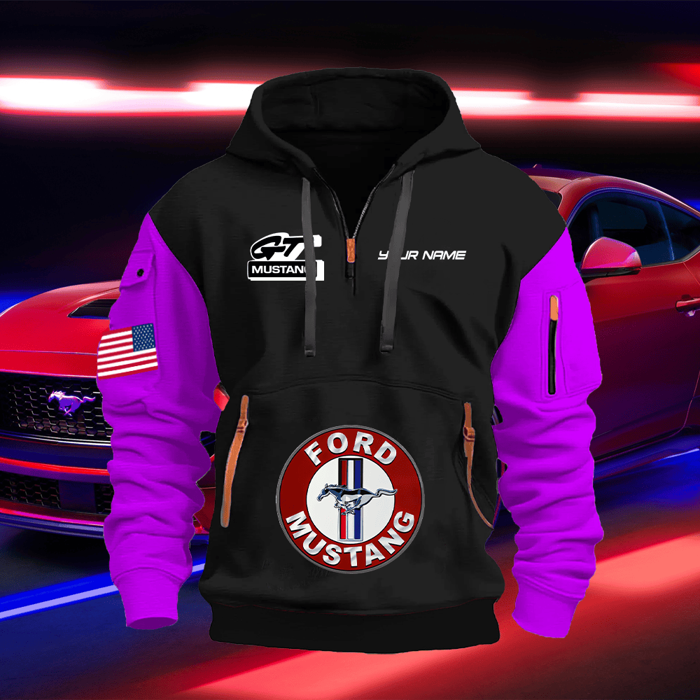 MT GT Print Name Quarter Zipper Hoodie