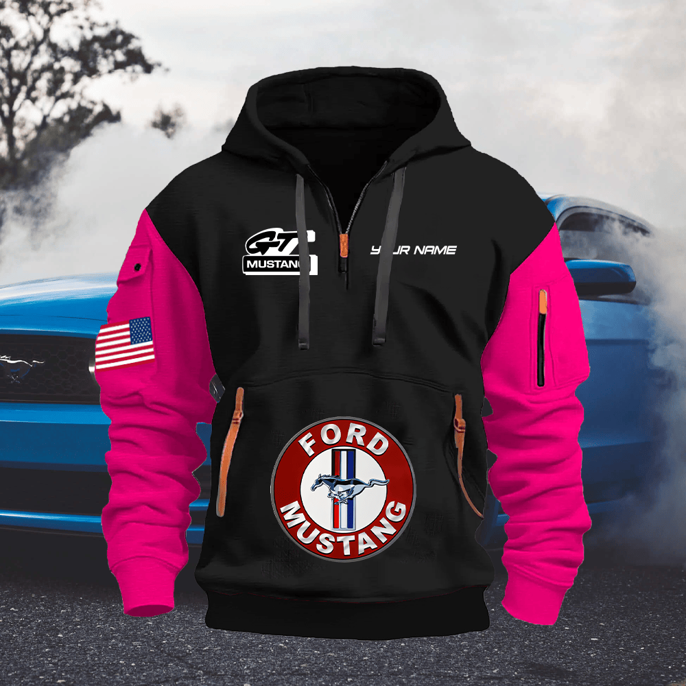 MT GT Print Name Quarter Zipper Hoodie