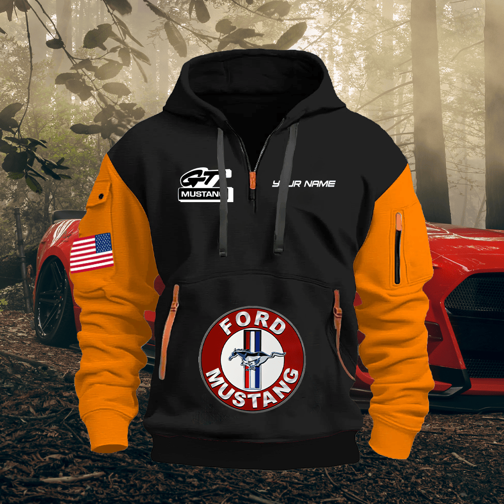 MT GT Print Name Quarter Zipper Hoodie