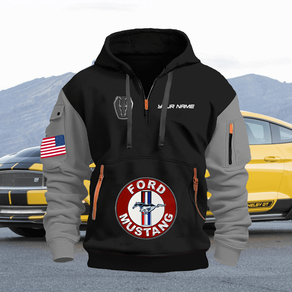 MT DH Print Name Quarter Zipper Hoodie