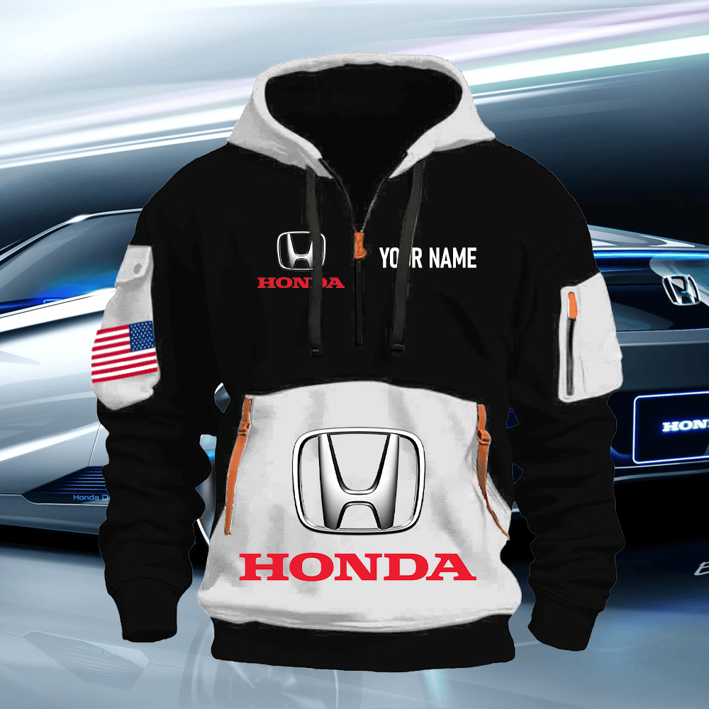 HO Print Name Quarter Zipper Hoodie
