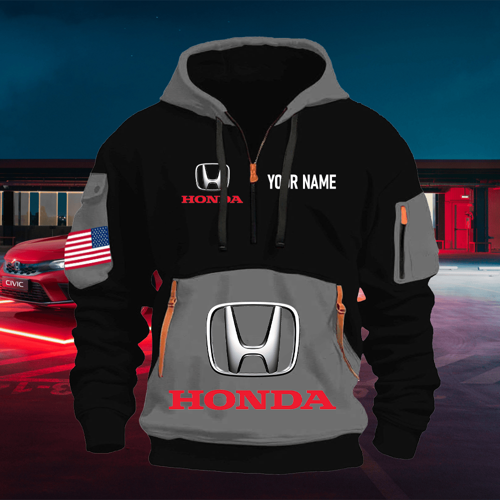 HO Print Name Quarter Zipper Hoodie