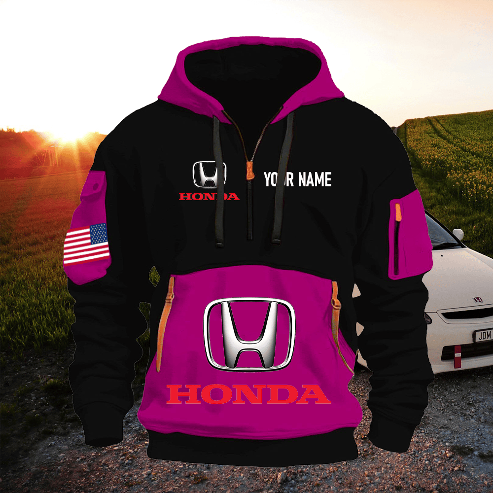 HO Print Name Quarter Zipper Hoodie