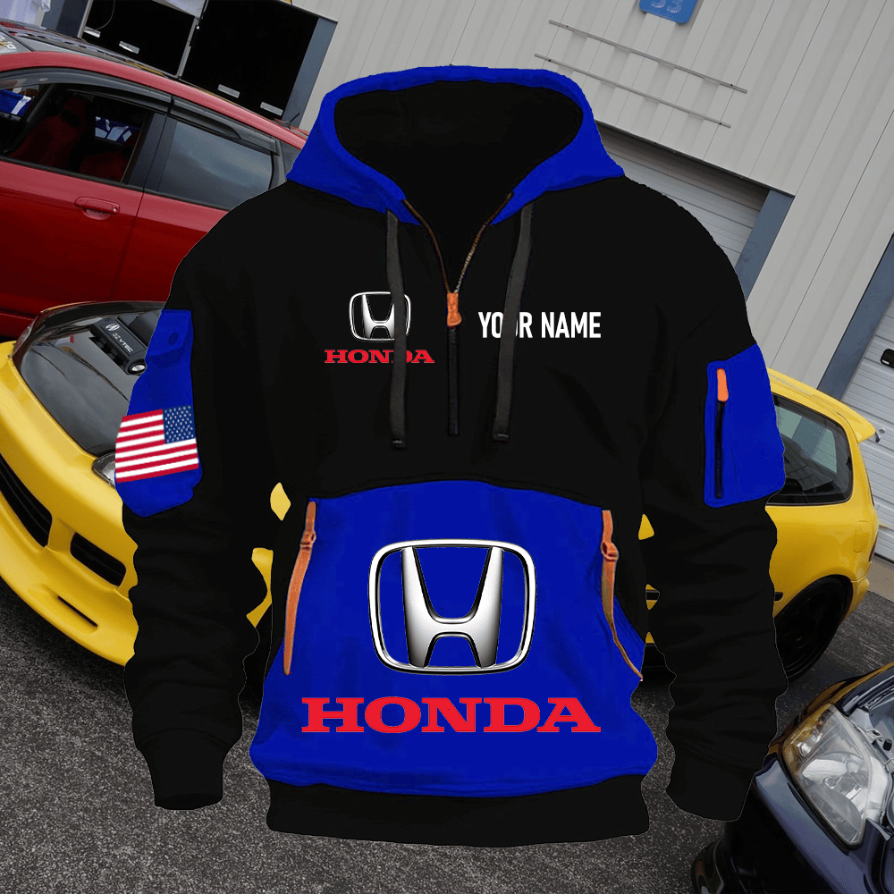 HO Print Name Quarter Zipper Hoodie