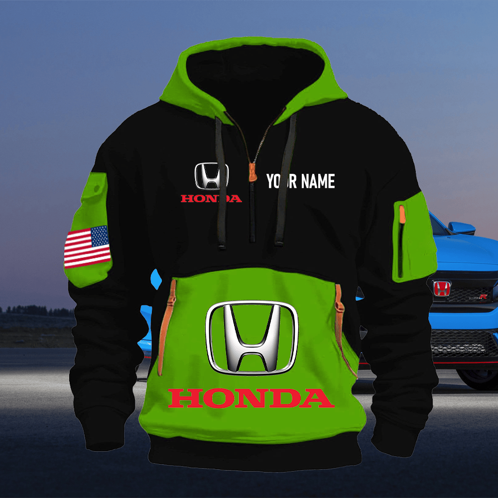 HO Print Name Quarter Zipper Hoodie
