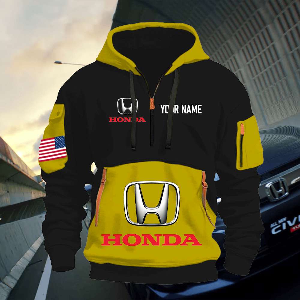 HO Print Name Quarter Zipper Hoodie