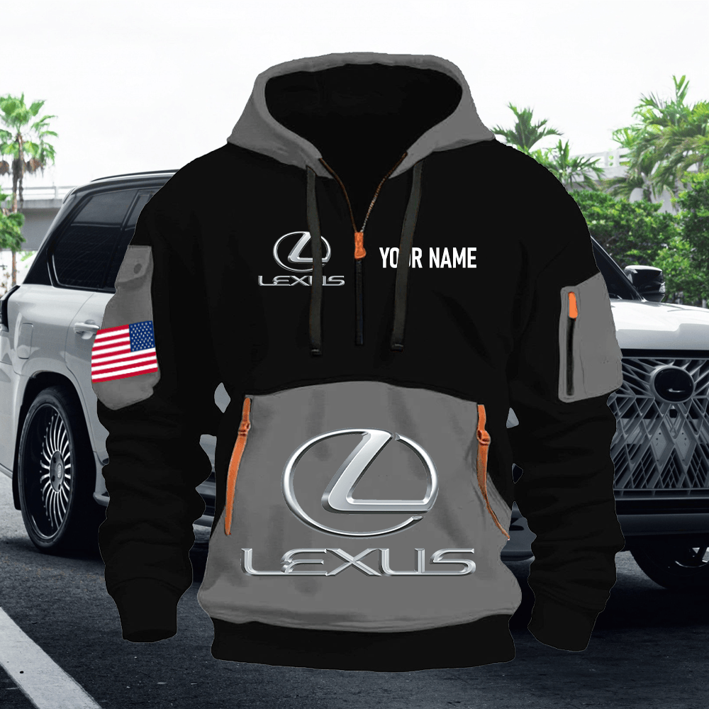 LX Print Name Quarter Zipper Hoodie