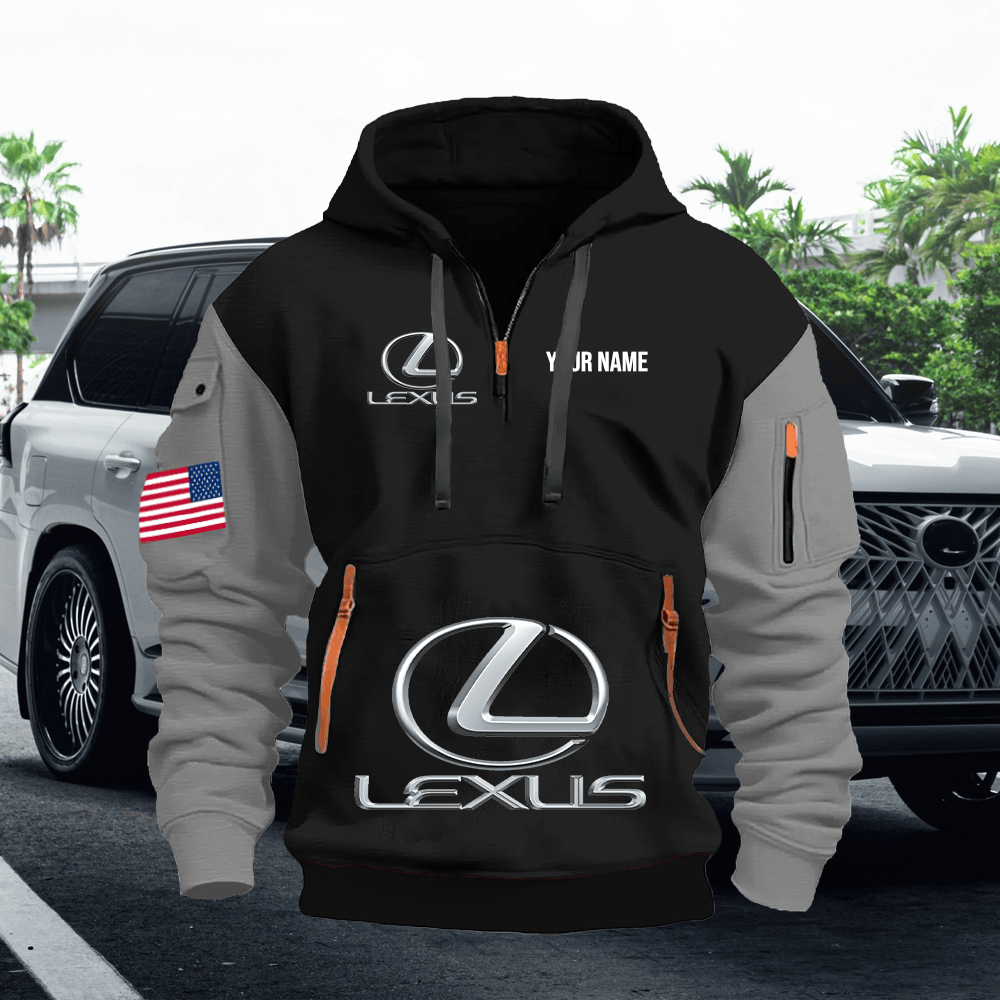 LX Custom Print Name Quarter Zipper Hoodie