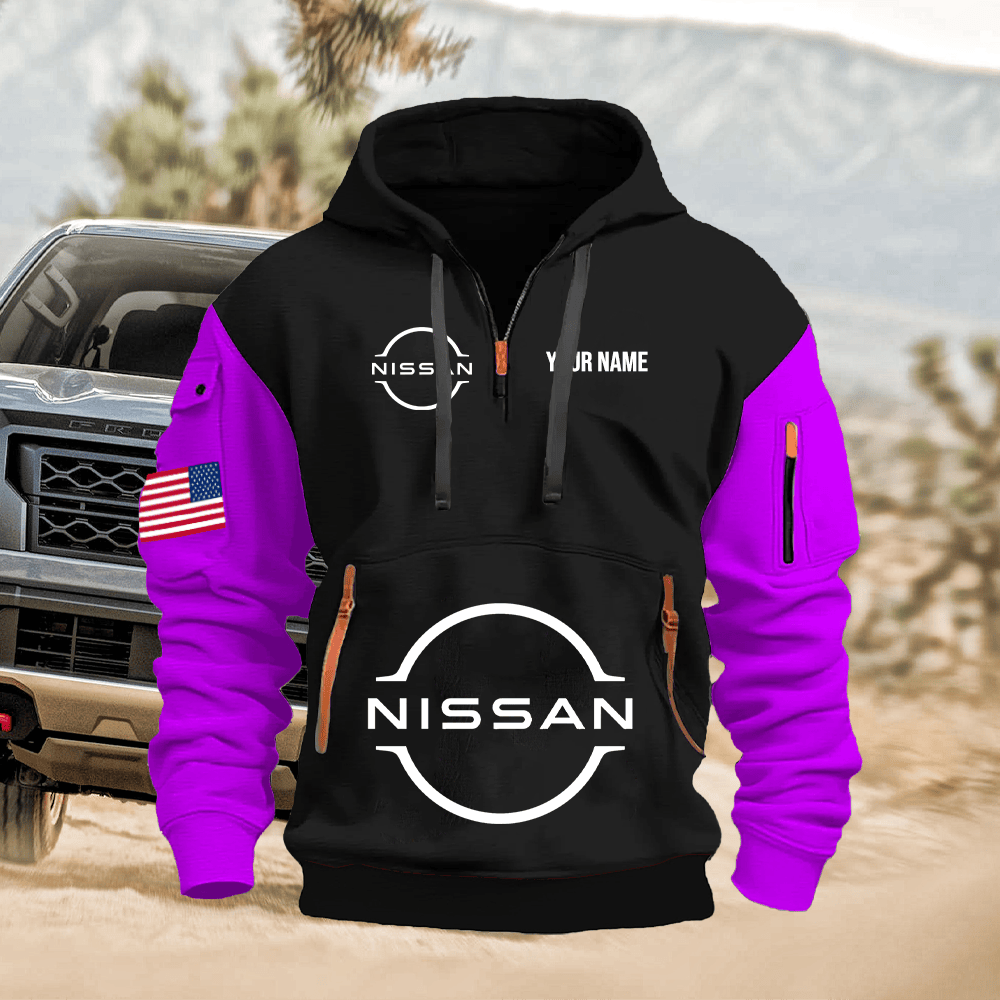 NS Custom Print Name Quarter Zipper Hoodie