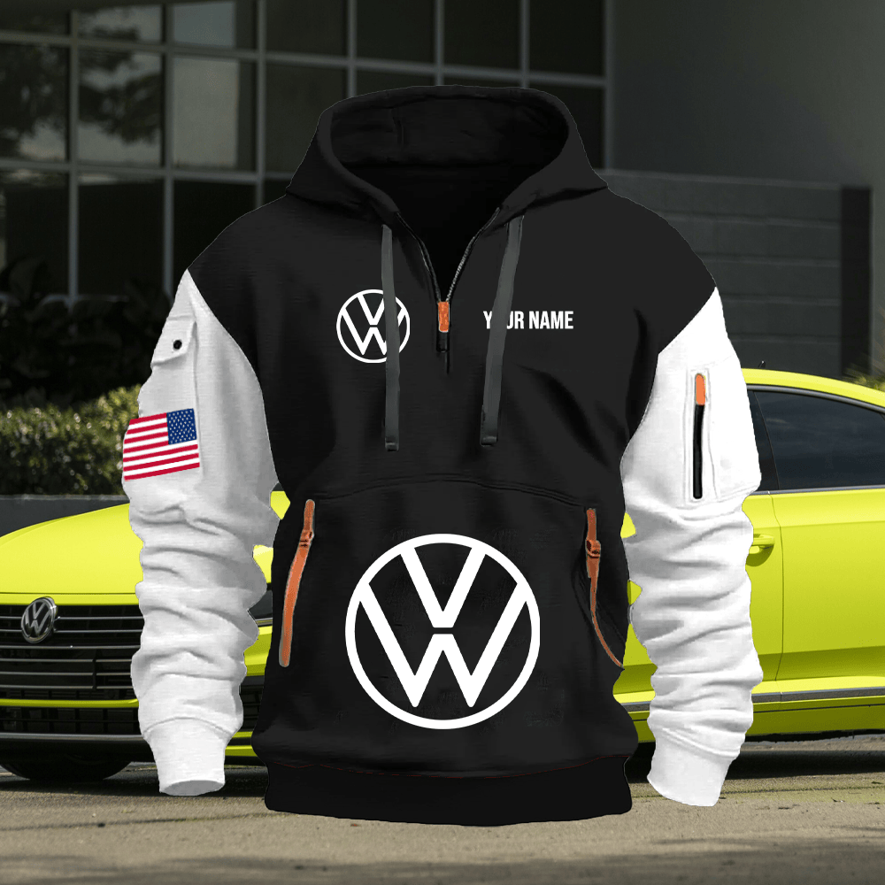 VW Custom Print Name Quarter Zipper Hoodie