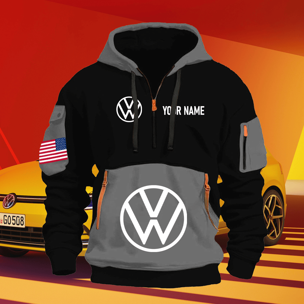 VW Print Name Quarter Zipper Hoodie