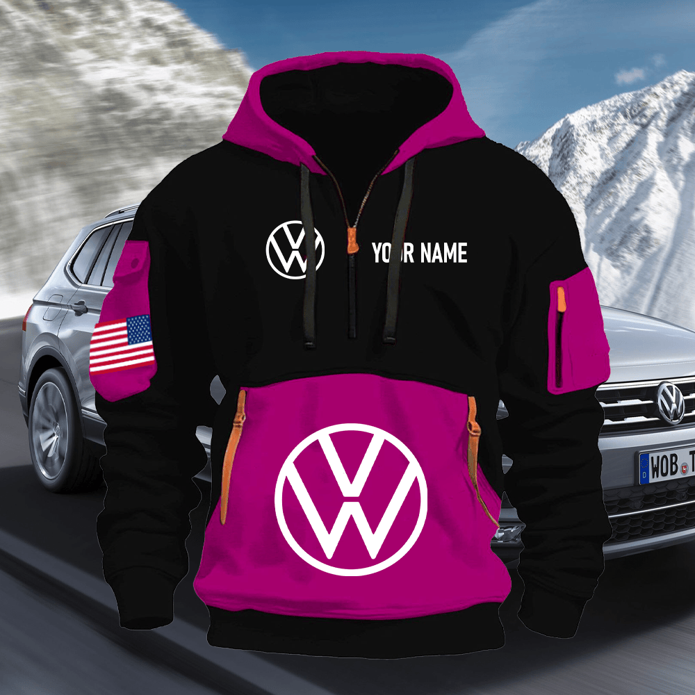VW Print Name Quarter Zipper Hoodie