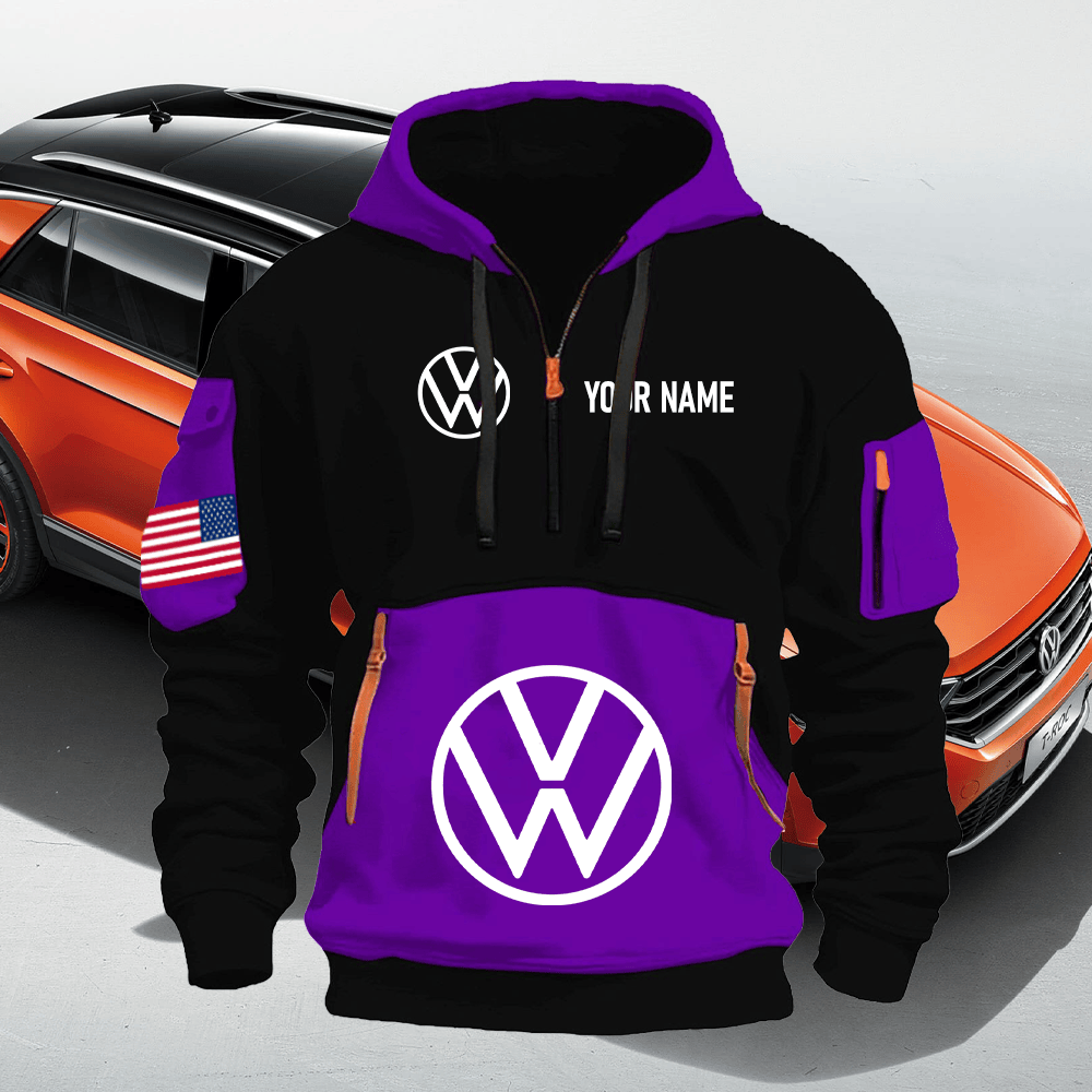 VW Print Name Quarter Zipper Hoodie