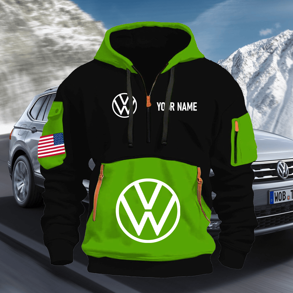 VW Print Name Quarter Zipper Hoodie