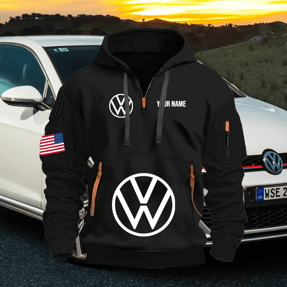 VW Print Name Quarter Zipper Hoodie